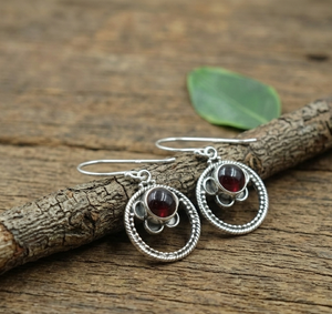 Natural Garnet <b>Dangle</b> <b>Earrings</b> 925 Sterling Silver Rose <b>Gold</b> Yellow <b>Gold</b> Plated Vintage Boho Handmade Gemstone Jewelry for Women - Product Image 6