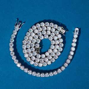 Bracelet tennis en moissanite 6 mm pour homme, en argent S925, effet diamant glacé, style hip-hop, bijoux de luxe pour soirée - Product Image 1