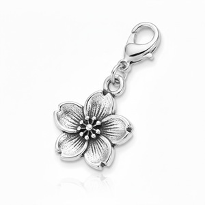 เครื่องประดับโลหะสั่งทำพิเศษ ตัวล็อกแบบก้ามปู  จี้ดอกไม้เงินแท้ประจำเดือนเกิด - Product Image 3