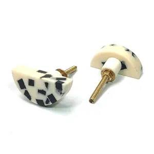 Poignées de porte décoratives modernes artisanales en résine époxy bleu ciel et marron, quincaillerie pour meubles en bois naturel, armoires de cuisine et tiroirs - Product Image 6