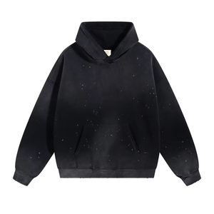 Sweat-shirt à capuche rose surdimensionné, couleur unie, décontracté, en molleton, avec poche avant, coupe classique, tricoté, unisexe - Product Image 5