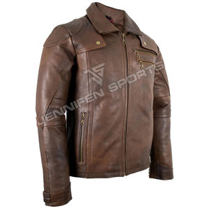 Custom Men's Vintage <b>Brown</b> Distressed Cowhide Bomber <b>Jacket</b> Heavy Cowhide <b>Leather</b> Bomber <b>Jacket</b> for Streetwear Motorcycle <b>Jacket</b> - Product Image 2