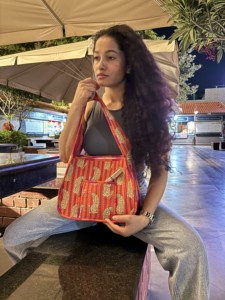 Handmade Hand Block Printed Vintage Lady Summer <b>Single</b> Strap Chains Animal Prints Cotton <b>Quilted</b> Fashion Tote Bag Women Spacious - Product Image 5