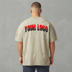 T-shirt pour homme à la mode, coupe ample, épaules tombantes, couleur personnalisée, 100% coton, 180 grammes, poids lourd, vêtements d'été - Product Image 4