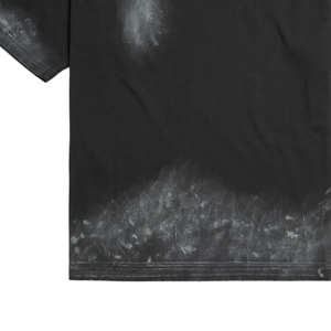 Camiseta Negra Lavada Oversize 100% Algodón Manga Corta Cuello Redondo Estampado Vintage Desgastado Estilo Urbano Casual Moda al por Mayor - Product Image 6