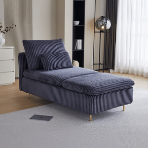 Divano moderno per il tempo libero in velluto a coste per piccoli spazi per soggiorno dormitorio appartamento studio - Product Image 6