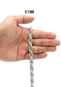 Moissanite Prong Miami Link Chain Necklace Two Tone 14k Yellow <b>Gold</b> Vermeil Over Solid 925 Silver Diamond <b>Tester</b> - Product Image 3