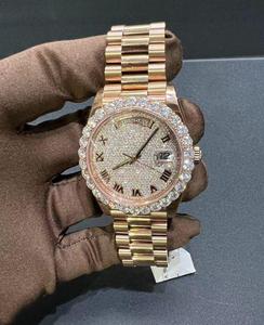 Montre mécanique de luxe pour homme, personnalisée, ronde, en acier inoxydable, avec diamants VVS Moissanite, style hip-hop, design attrayant, édition limitée - Product Image 4