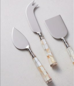 <b>Cheese</b> <b>Knife</b> <b>Set</b> With Resin Handle Stainless Steel Blade Reusable Dishwasher Safe For Kitchenware Tabletop Use And Hotel Use - Product Image 1