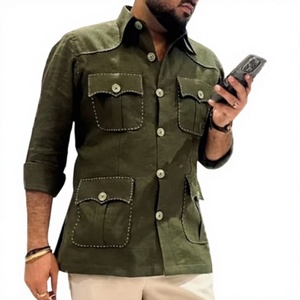 Camisa Casual para Hombre, Estilo Caza, Cuello Clásico, Manga Larga, Confeccionada con Tela de Lino 100% Premium, Ecológica y Transpirable - Product Image 1