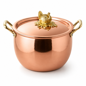 Olla de Cobre Puro con Tapa a Juego, Ideal para Cocinar a Diario, Servir y Uso Comercial en Cocinas Domésticas, Hoteles y Restaurantes - Product Image 1