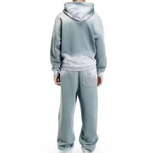 <b>American</b> Standing Collar Terry Knitted <b>Hoodie</b> Suit Men's Winter Fashion Brand Loose Casual Pants Sports Two Sets - Product Image 5