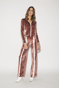 Women's Soft <b>Velour</b> <b>Tracksuit</b> Matching Jacket and Pants Set with Smooth Plush Fabric Relaxed Fit and Modern Casual Styling - Product Image 6