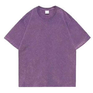 เสื้อยืดสตรีทแวร์ทรงโอเวอร์ไซส์ ไหล่ตก ล้างสีแบบแอซิดวอช สำหรับผู้ชาย สไตล์วินเทจหนา รับทำโลโก้ตามสั่ง OEM เสื้อยืดผ้าฝ้ายทรงพอดีตัว - Product Image 1