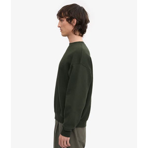 Sweat-shirt d'hiver pour homme, col rond, bleu marine, style urbain, effet vintage délavé à l'acide, en coton épais, chaud, style streetwear canadien - Product Image 3
