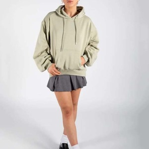 Sudadera con Capucha Extra Grande para Mujer, Color Sólido, Hombros Caídos, Manga Larga, Felpa de Algodón, Transpirable, para Otoño - Product Image 1