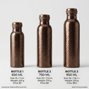 Botella de Agua de Cobre Hecha a Mano con Diseño Martillado, Botella Metálica Reutilizable a Prueba de Fugas para Viajes, Yoga, Hogar, Oficina, Regalo - Product Image 5