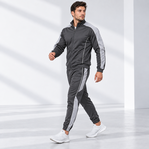 Men's Breathable Sporty Lightweight Tracksuit Set Full Length Zipper Front Customized Logo Regular Fit <b>Winter</b> <b>Wear</b> - Product Image 4
