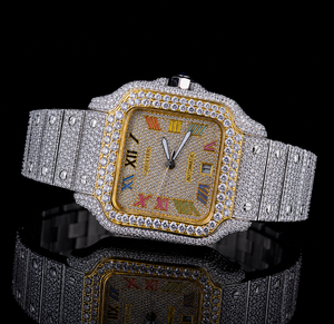 Reloj Mecánico de Lujo para Hombre, Personalizado, de Alta Calidad, con Moissanita, Acero Inoxidable, Cuadrado, Números Romanos, Manecillas de 20 mm - Product Image 6