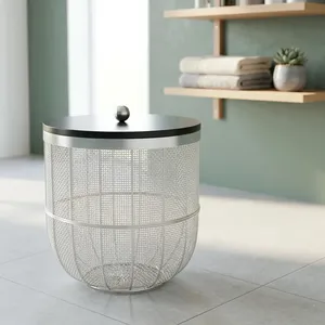 Modern Metal Fruit Basket Bowl with Lid for Fruits <b>Vegetables</b> Storage Home Decor Kitchen Countertop Dining Table Decorative - Product Image 3