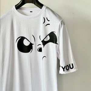 T-shirts streetwear pour hommes, design mignon avec visage de panda, polyester/coton tricoté, manches courtes, graphisme personnalisé - Product Image 4