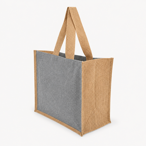 Laminated Jute Recycled Cotton Tote Bag with Inner Pocket 225 GSM Custom Logo Reusable Shopping Wholesale Manufacturer Exporter - Product Image 2