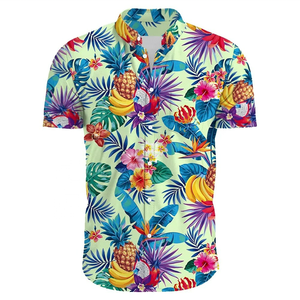 Chemise vintage pour homme à imprimé hawaïen personnalisé OEM, séchage rapide, respirante, en tissu velours sublimé - Product Image 5