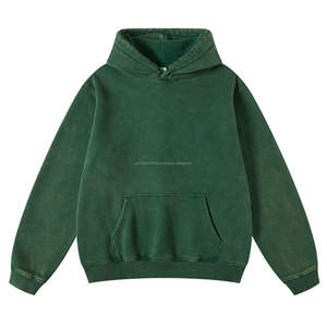 Sudadera con capucha de lana de algodón 100% con lavado ácido unisex, logotipo personalizado, cremallera en relieve, sudaderas térmicas hechas en fábrica, sudaderas bordadas en 3D para hombres - Product Image 6