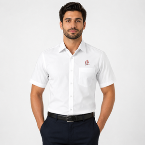 Premium Men <b>Half</b> Sleeve Dress <b>Shirt</b> Casual Lightweight Cotton Fabric Breathable Quick Dry Turn-down Collar Summer - Product Image 1