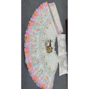 Lehenga Choli A-Line Élégant pour Soirées, Taille Naturelle, Imprimé Floral, Broderie, Sequins et Découpes en Tissu Organza - Product Image 3