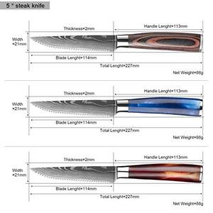 Stainless Steel Sawtooth Steak <b>Knife</b> Set with Wooden Handle Western Style Metal Hotel Gift Box for Holiday Wholesale - Product Image 2