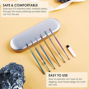Kit professionnel de nettoyage d'oreilles sûr et efficace avec curettes en acier inoxydable pour adultes et enfants à domicile - Product Image 2