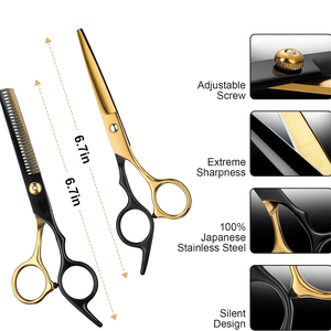 Kit de Tijeras de Peluquería Profesionales, Tijeras de Corte y Entresacado Afiladas, de Alta Calidad, con Logotipo Personalizado, de Acero Inoxidable, para Salón de Belleza - Product Image 2