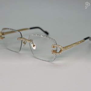 Gafas de Sol Redondas con Detalles de Diamantes Moissanite VVS para Unisex, Estilo Hip Hop, Diseño Moderno - Product Image 3