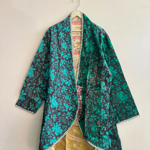 Wholesale Lot Of <b>Kantha</b> Vintage Reversible Quilted Umbrella Cut <b>Jacket</b> Coat - Product Image 1
