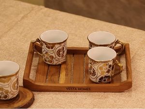 Plateau de salle de bain rond décoratif de Noël moderne en bois avec pieds pour porte-savon, organiseur de serviettes, hôtel, spa - Product Image 2