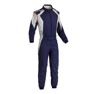 Combinaison de course moto pour homme, manches longues, bleu marine, color-block, ignifuge, toutes saisons - Product Image 4