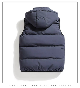 Veste sans manches matelassée légère et chaude sur mesure, taille standard, veste d'hiver sans manches en duvet pour homme - Product Image 2