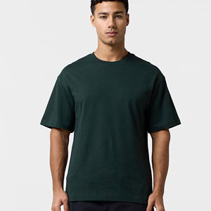 T-shirt da uomo <span class=keywords><strong>verde</strong></span> scuro a maniche corte con scollo rotondo, vestibilità regolare, casual, tinta unita, in jersey di cotone. - Product Image 2