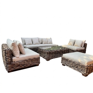 New Durable Modern Minimalist Rattan Living Room Sofa Set Luxury Outdoor Patio Garden Sectional Lounge Seating Cushions Hotel - Product Image 1