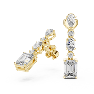 Boucles d'oreilles clous en or jaune 18 carats, taille poire, bijoux de luxe pour mariée, certifiées IGI, cadeau d'anniversaire ou de fête - Product Image 3