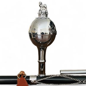 Masse de tambour-major sur mesure en cuivre et acier inoxydable de haute qualité, avec gravure de votre nom (motifs en haut et en bas), magnifique, longueur 60 pouces, meilleur prix - Product Image 4