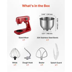 Batteur sur socle électrique de cuisine 800W, bol en acier inoxydable de 7,8 QT, 10 vitesses, tête inclinable, mélangeur à pâte, mélangeur alimentaire, fouet, pétrissage - Product Image 3