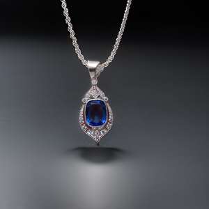 Bijoux en argent sterling saphir bleu serti clos, style ethnique, pierres précieuses, faits à la main, vente en gros pour enfants - Product Image 5