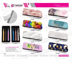 Wholesale Diamond Grip Individual Faux <b>Mink</b> Lash <b>Extension</b> Tweezers Custom Pointed Stainless Steel Multi-Color Coated <b>Eyelash</b> - Product Image 6