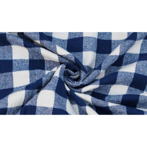 KVR Wholesale Lightweight 110 GSM Woven Lace Polyester 30*40cm Cotton Gingham Checker <b>Blue</b> White Fabrics for Home Decor Apparel - Product Image 1