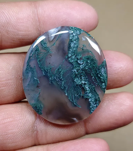 Cabochon rond poli en agate bleue de qualité supérieure pour la fabrication de bijoux, pierre précieuse irisée - Product Image 2