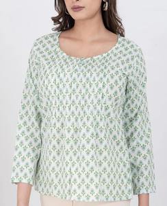 เสื้อผ้าผู้หญิงคุณภาพเยี่ยม งานฝีมือพื้นเมือง ผ้าฝ้ายทอมือ พิมพ์ลายบล็อก เป็นมิตรกับสิ่งแวดล้อม ระบายอากาศได้ดี เหมาะสำหรับใส่ลำลองในฤดูร้อน มีจำหน่ายในราคาที่ดีที่สุด - Product Image 2