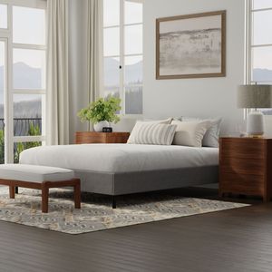 Base de Cama Queen en Negro y Gris, Resistente, con Tapicería Confortable - Product Image 4