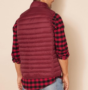 Gilet matelassé décontracté pour homme, très vendu, confortable, respirant, en polyester, pour l'extérieur, avec logo personnalisé, couleur rouge, prix abordable - Product Image 3
